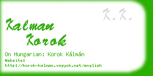 kalman korok business card