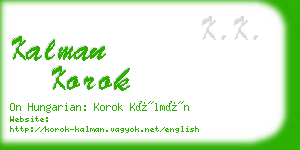 kalman korok business card